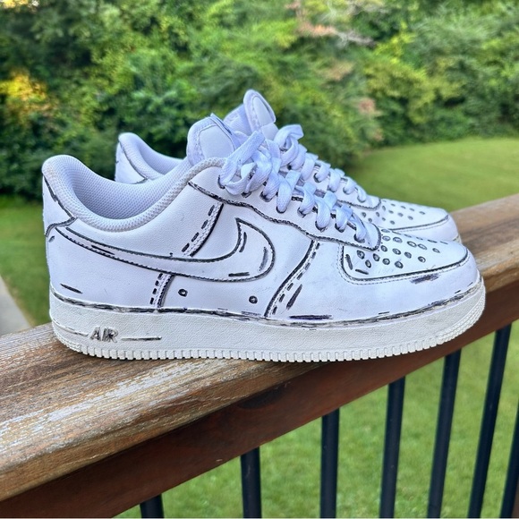 Nike custom doodle cartoon Air Force one sneakers - Picture 1 of 7
